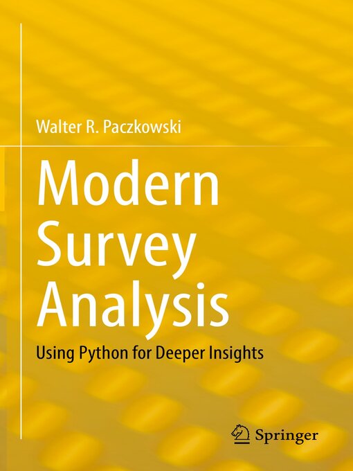 Title details for Modern Survey Analysis by Walter R. Paczkowski - Available